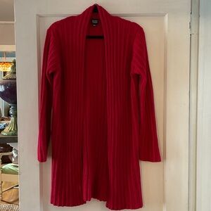 Eileen Fisher Rich Red Open Front Cardigan